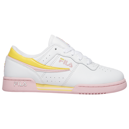 Fila Boys Fila Original Fitness - Boys' Grade School Shoes White/Yellow/Pink Size 03.5