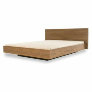 Float Queen Bed With Mattress Support, Walnut