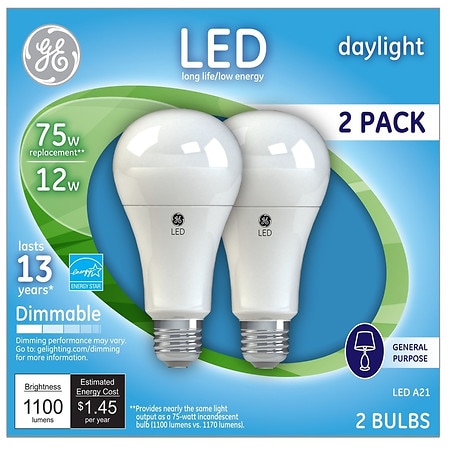 GE Day 75w Replacement Led Light Bulb General Purpose - 2.0 ea
