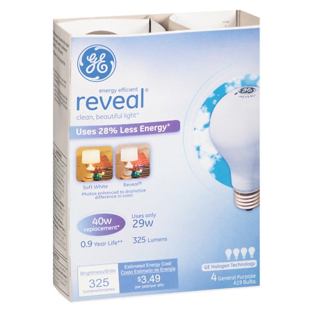 GE Halogen Reveal 29 Watt - 4.0 ea