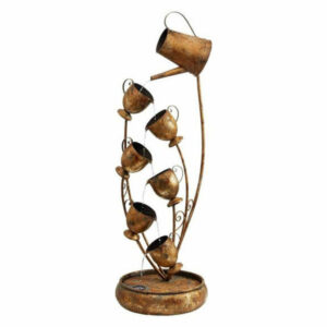 Garden Tea Party Cascading Metal Sculptural Fountain