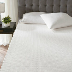 Gel Memory Foam Queen Mattress Topper with Cover : White : Queen