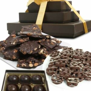 Gift Baskets - Sweet and Salty Dark Belgian Chocolate Gift Tower - Regular