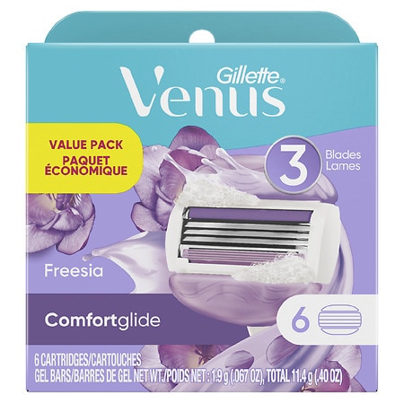 Gillette Venus Comfortglide Women's Razor Blade Refills Freesia - 6.0 ea