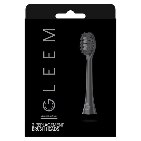 Gleem Toothbrush Refill Head, Black - 2.0 EA