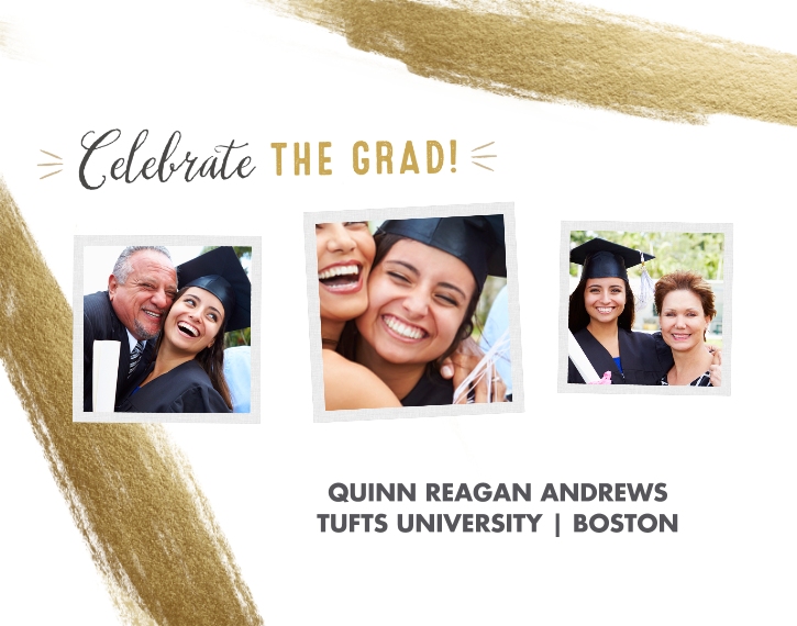 Graduation 11x14 Poster, Home Décor -Celebrate The Grad Gold Brush