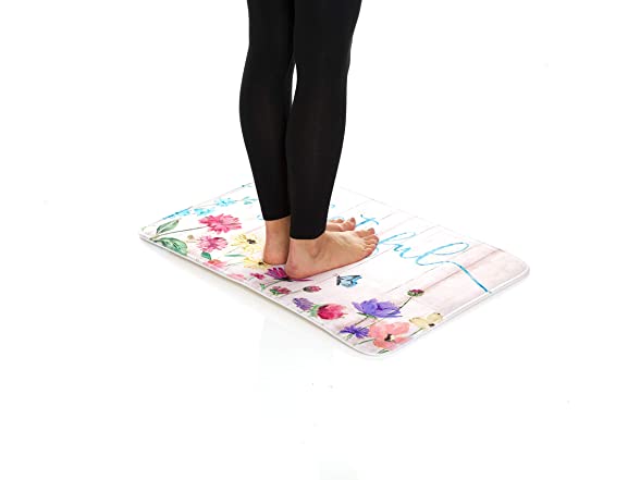Grateful Floral Wood Mat