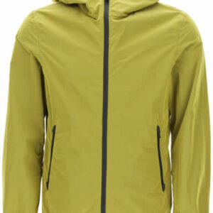 HERNO LAMINAR NYLON HOODED JACKET 48 Green, Yellow Technical