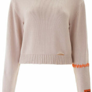 HERON PRESTON KNIT JUMPER L Beige, Orange Cotton