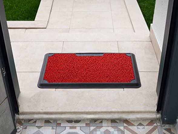 J&v Textiles Disinfectant Outdoor Mats, Red