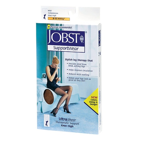 Jobst SupportWear Ultra Sheer Women's UltraSheer Knee High Hosiery (Mild) 8-15 mm Silky Beige - 1.0 pr
