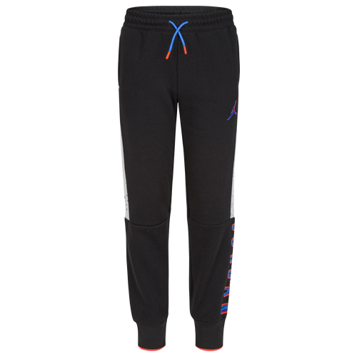 Jordan Boys Jordan Space Glitch Fleece Pants - Boys' Grade School Black/White Size M