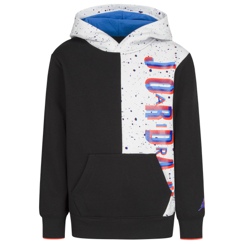 Jordan Boys Jordan Space Glitch Pullover Hoodie - Boys' Preschool Black/White Size 6