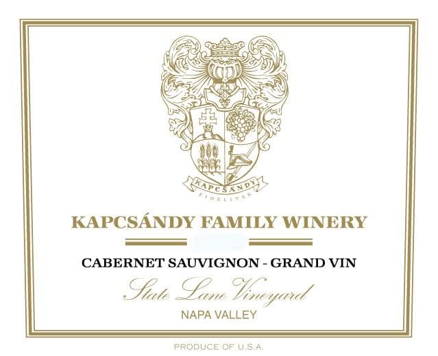 Kapcsandy Family Winery 2015 State Lane Cabernet Sauvignon Grand Vin - Red Wine
