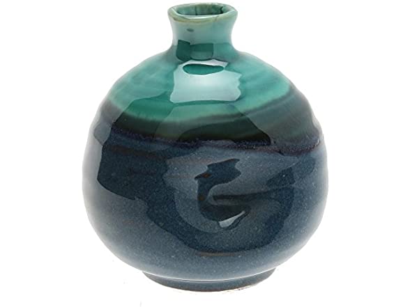Kotobuki Japanese Mini Vase, Jade Ocean