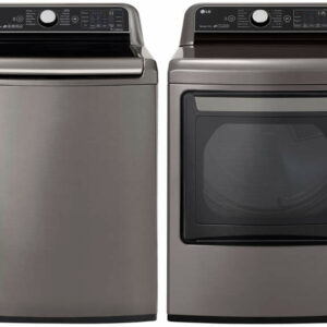 LG Graphite Steel Top Load Washer with Electric TurboSteam Dryer Package