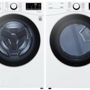 LG White Front Load Steam Washer with Electric Dryer Package