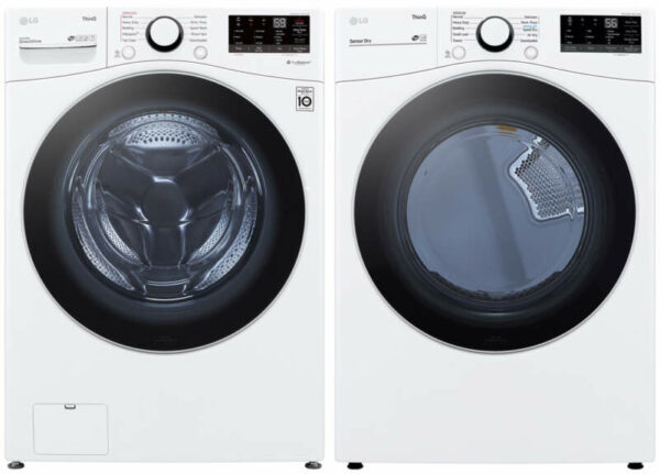 LG White Front Load Steam Washer with Electric Dryer Package