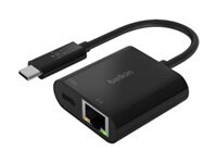Lenovo Belkin Ethernet and charge adapter - USB-C - Gigabit Ethernet x 1 + USB-C (power only) x 1