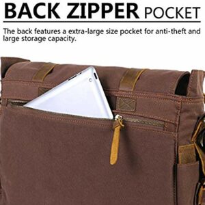 Lifewit Leather Canvas Laptop Bag