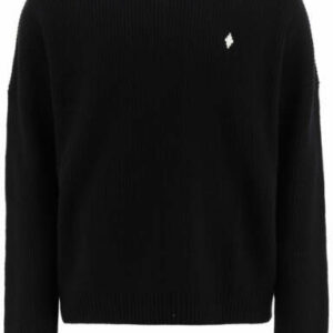 MARCELO BURLON SWEATER WITH MBCM PATCH L Black, White Wool