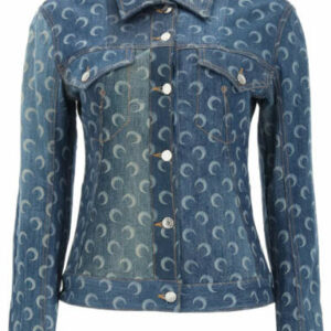 MARINE SERRE MOON PRINT DENIM JACKET L Blue Cotton, Denim