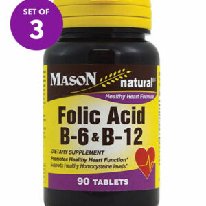 Mason Natural Vitamins & Supplements - 90-Ct. Folic Acid, B-6 & B-12 Tablets - Set of 3