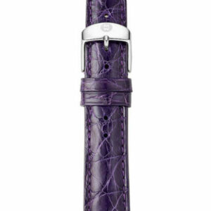 Michele 18mm Violet Crocodile Leather Strap