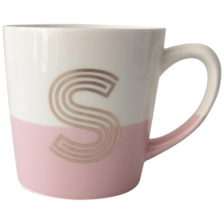 Modern Expressions Pink Monogram Stoneware Mug "S" - 1.0 ea