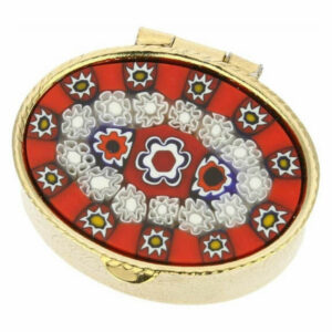 Murano Glass Millefiori Small Pill Box, Oval