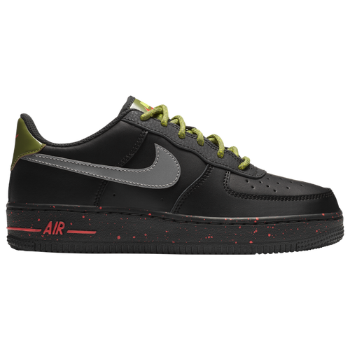 Nike Boys Nike Air Force 1 Low - Boys' Grade School Basketball Shoes Black/Metallic Silver/Dark Smoke Grey Size 07.0