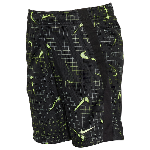 Nike Boys Nike Dri-Fit All Over Print Shorts - Boys' Preschool Black/Volt Size 6