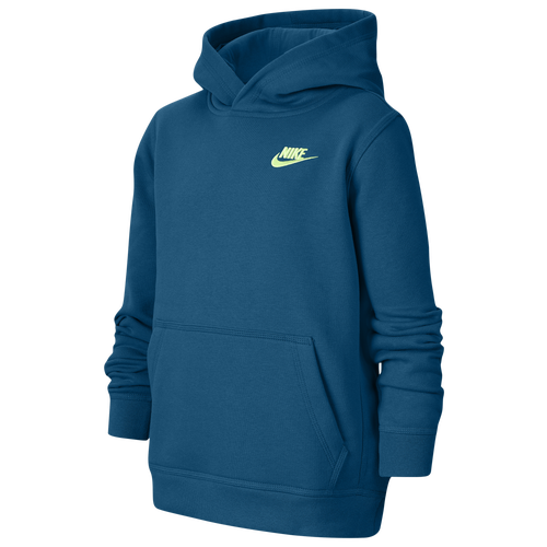 Nike Boys Nike Futura Club Hoodie - Boys' Grade School Green Abyss/Barely Volt Size L