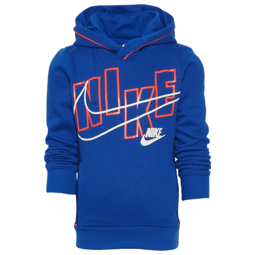 Nike Boys Nike Logo Graphics Pullover Hoodie - Boys' Preschool Blue/Pink Size 7