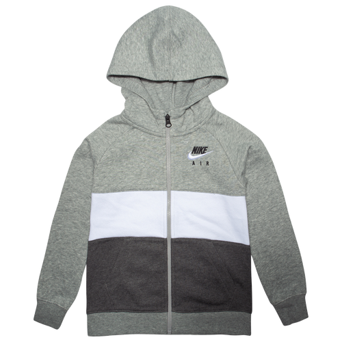 Nike Boys Nike NSW Air Full-Zip Hoodie - Boys' Toddler Dark Heather Grey/White Size 3T