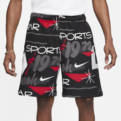 Nike Mens Nike Club BDG Shorts - Mens Black/Red Size XL