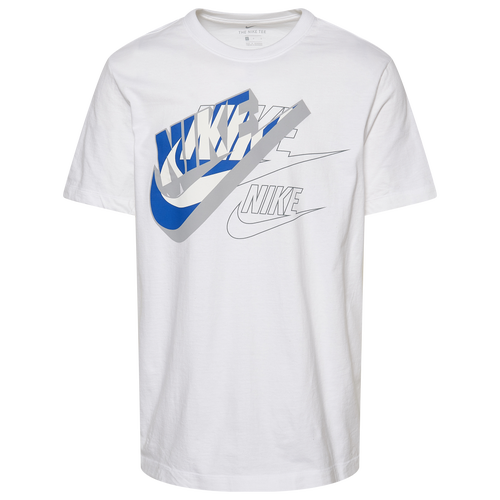 Nike Mens Nike Futura Mash T-Shirt - Mens White/Grey/Royal Size L