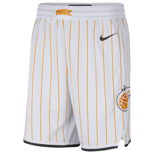 Nike Mens Nike NBA City Edition Swingman Shorts - Mens White/Orange/Black Size M