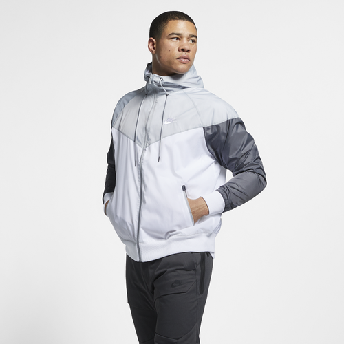 Nike Mens Nike Windrunner Hooded Jacket - Mens White/Wolf Grey/Dark Grey Size 3XL