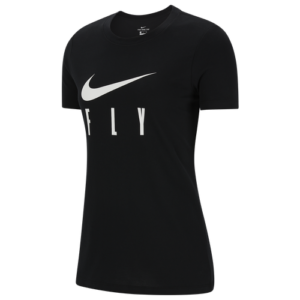 Nike Womens Nike Fly HBR Tee - Womens Black/White Size M