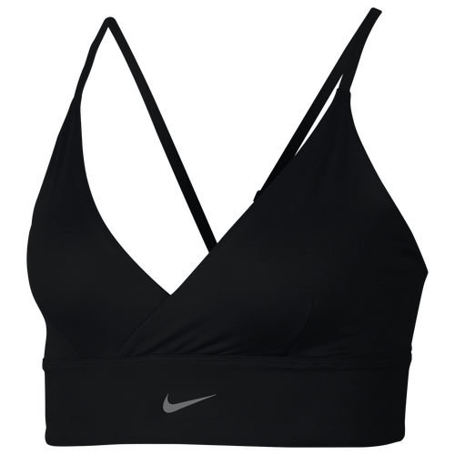 Nike Womens Nike Indy Textured Shine Bra - Womens Black/Grey Size S