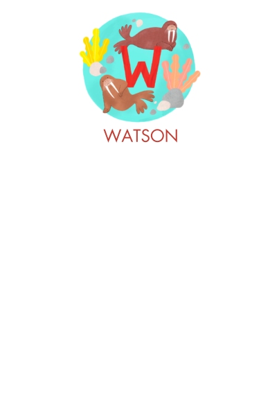 Non-Photo Business Stationery, Business Printing -Animal Monogram W