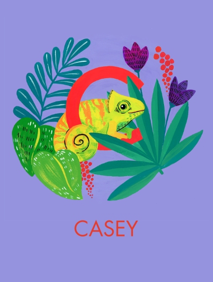 Non Photo Fleece Blanket, 60x80, Gift -Animal Monogram C