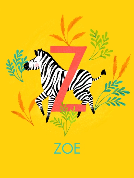 Non Photo Plush Fleece Baby Blanket, 30x40, Gift -Animal Monogram Z