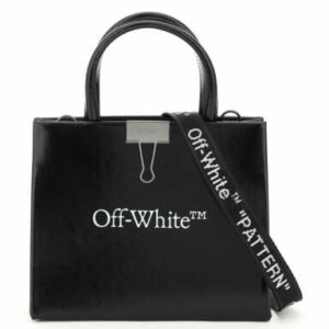 OFF-WHITE MINI BOX BAG WITH LOGO OS Black Leather