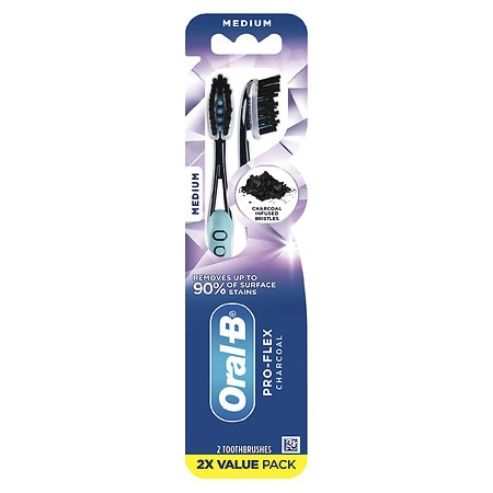Oral-B Pro-Flex Charcoal Manual Toothbrush, Medium - 2.0 EA
