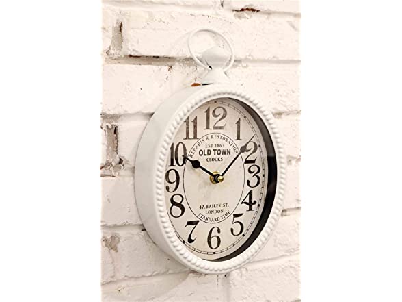 Oval-shaped White Wall Clock