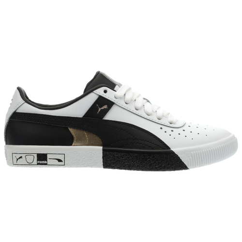 PUMA Boys PUMA Clyde Hacked - Boys' Grade School Shoes White/Black Size 06.5