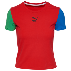 PUMA Womens PUMA Iconix T-Shirt - Womens Red/Multi Size XS