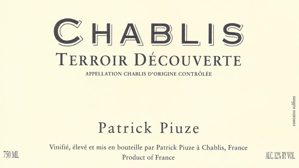 Patrick Piuze 2018 Chablis Terroir Decouverte - Chardonnay White Wine